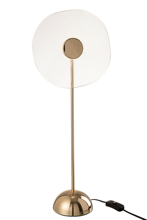 J-Line tafellamp Bloem - metaal/kunststof - goud - large - LED lichtjes