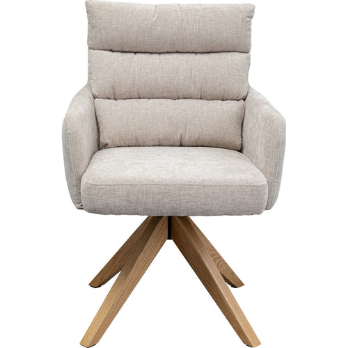 Kare Design Draaistoel met armleuningen Bosse creme