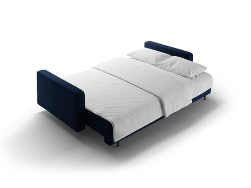 Cosmopolitan Design Slaapbank met opbergdoos Bali 3-zits, flueel koningsblauw - 84x222x105cm