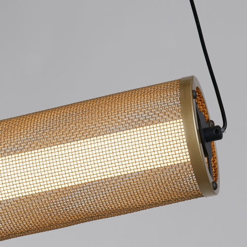 Searchlight Thread LED plafondhanger goudkleurig gaas en matzwart