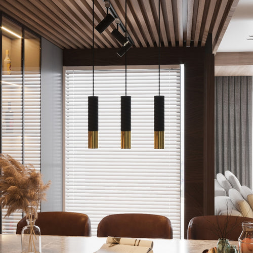 Sollux Lighting Hanglamp LOOPEZ 3P zwart/goud - 20x20x90cm