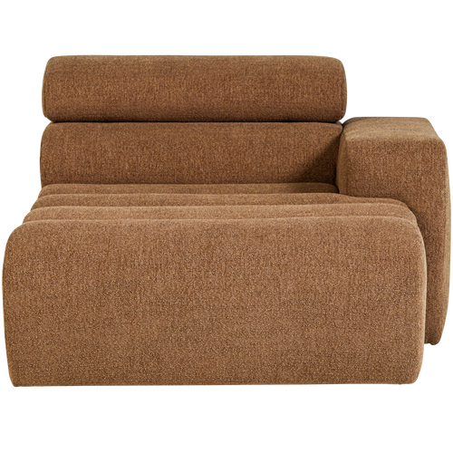 WOOOD chaise longue element arm rechts Novi - Polyester- Karamelbruin - 86x109x173 - vtwonen shop