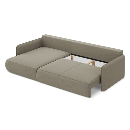 LaMiaSofa hoekbank links Palermo - textuurstof - donkerbeige - 240x148x86