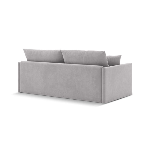 Cosmopolitan Design - Converteerbare bank Shannon 3-zits, flueel lichtgrijs - 94x209x87cm