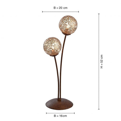 Paul Neuhaus tafellamp Greta - 2 lichts - 16  x 53   cm - bruin - vtwonen shop