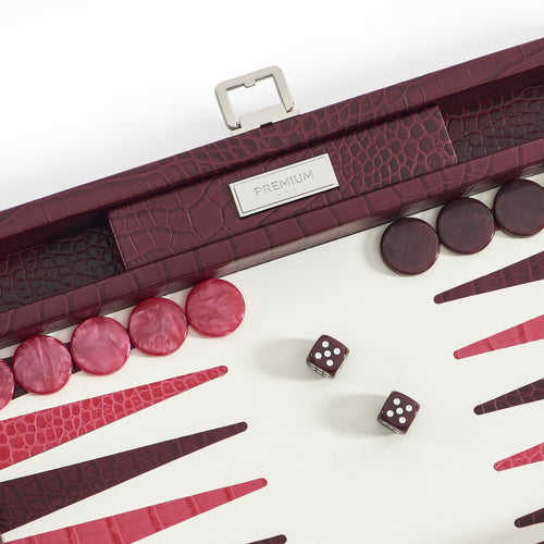 Premium Interiors - Backgammon - Gemiddeld BACKGAMMON - leer pruim 38cm