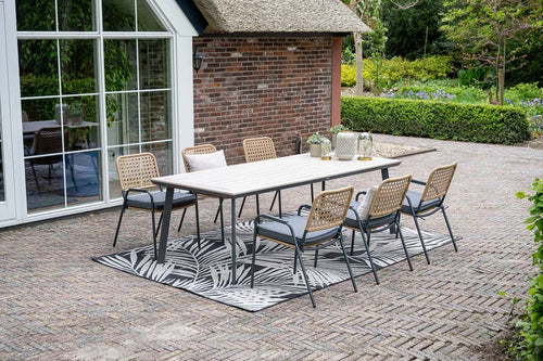 Vigo tafel - 230x100 cm - carbon black -light teak Vironwood