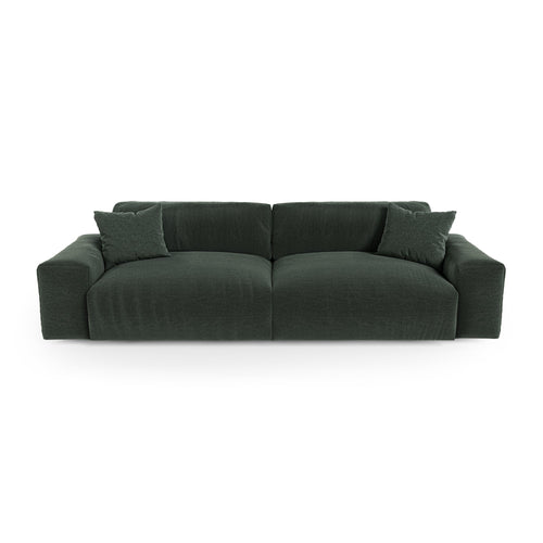 Premium Interiors - Bank CHEER - zacht aanvoelende geweven stof  kaki-groen 240cm