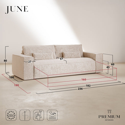 Premium Interiors - Snel uitklapbare slaapbank JUNE - gewaafd fluweel terracotta 236cm
