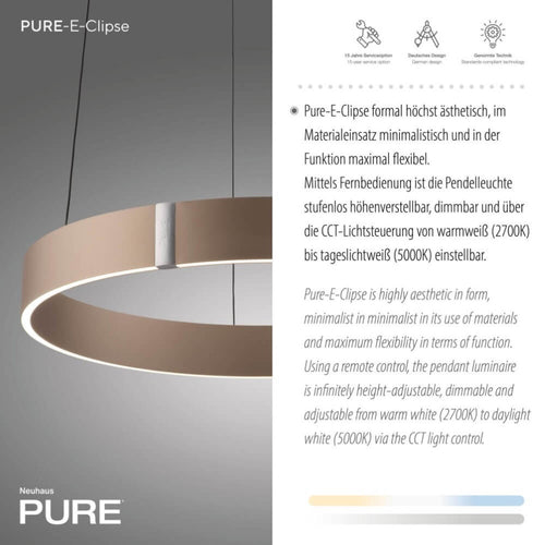 Neuhaus PURE hanglamp E-Clipse - 2 lichts - 50  x 350   cm - champagne - vtwonen shop