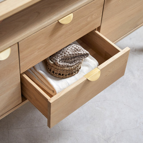 Tikamoon Massief eiken badmeubel 140 cm - Naturel - vtwonen shop