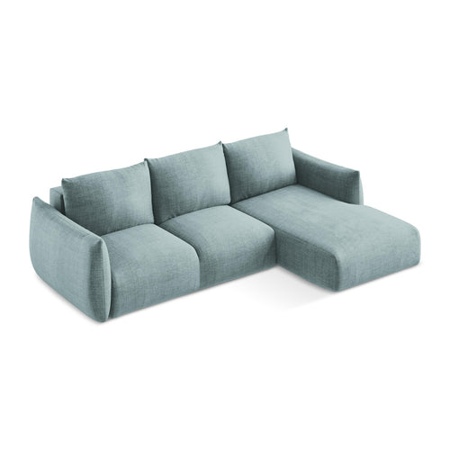LaMiaSofa hoekbank rechts Savona - textuurstof - jeans - 242x162x90