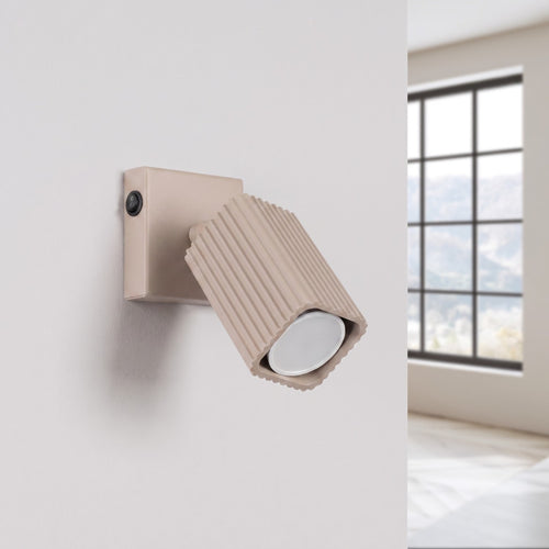 Sollux Lighting Wandlamp RAYO taupe met schakelaar - 8x16x16cm