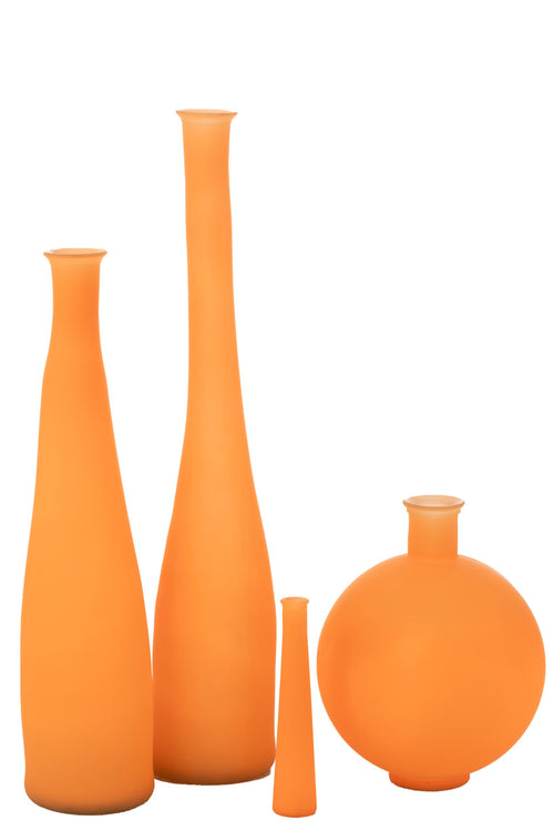 J-Line vaas Bottle - glas - oranje - large - 100 cm hoog