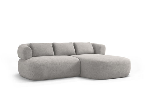Micadoni rechter hoekbank Jenny 5-zits, boucle lichtgrijs - 145x200x73cm