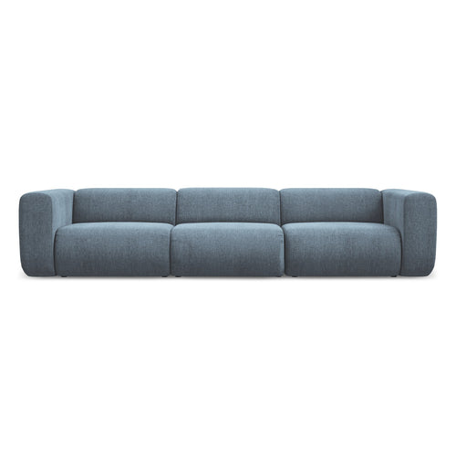 LaMiaSofa 4-zits bank Bari - chenille stof - jeans - 319x89x70