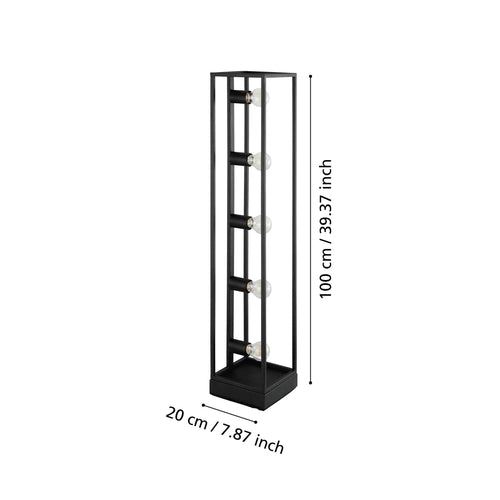 EGLO vloerlamp Eldrick - e27 - 100 cm - zwart
