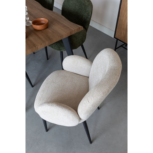 Housecraft Living Alaz Eetkamerstoelen met armleuning Off-white - Set van 2