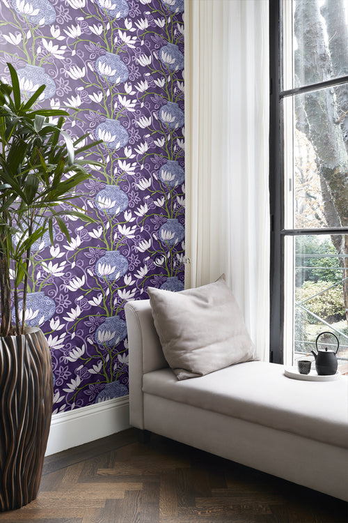 Origin Wallcoverings behang magnolia paars - 53 cm x 10,05 m - 346924 - vtwonen shop