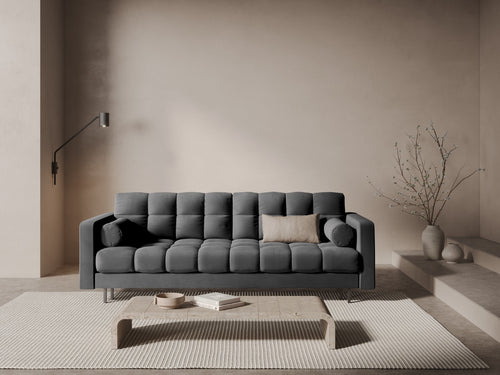 Cosmopolitan Design Slaapbank met opbergdoos Bali 3-zits, flueel grijs - 84x222x105cm