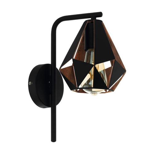 EGLO wandlamp Carlton 4 - e27 - 16 cm - zwart;koper - vtwonen shop