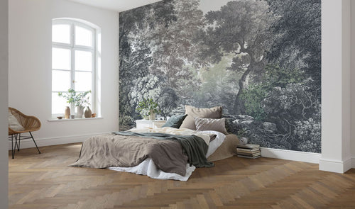Sanders & Sanders fotobehang sprookjesbos grijs en groen - 400 x 280 cm - 612460 - vtwonen shop