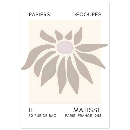 Artfulprints Poster met Lijst Matisse – Deep sea dance grey   - 70x100 cm - Grijs
