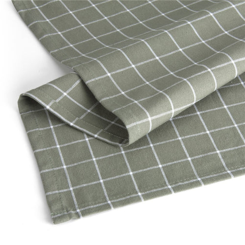 Walra - Keukenset Dry w. Cubes Uni, Stripes & Blocks - 3x 50x70 cm - Legergroen