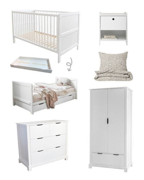 Petite Amélie Nachtkastje kinderkamer met opbergruimte - MDF - wit