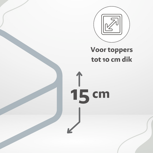 Ten Cate topper hoeslaken - 100% katoensatijn - 180x200 - lichtblauw