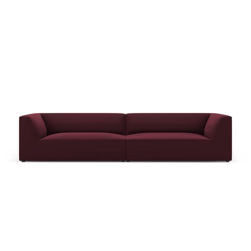 Cosmopolitan Design - Modulaire bank Siena 4-zits, imitatieleer bordeaux - 93x302x69cm