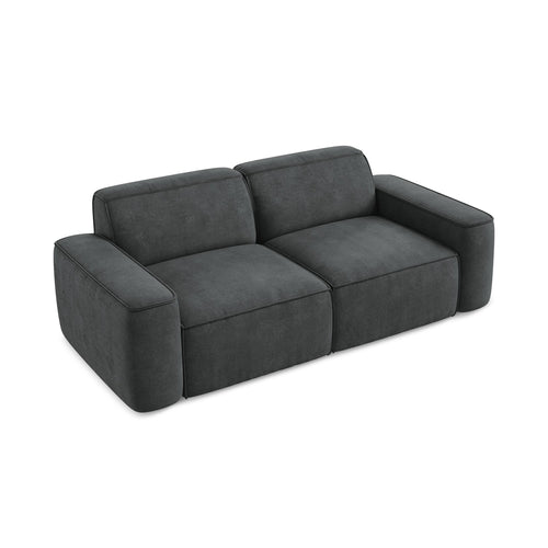 LaMiaSofa 3-zits bank Melissa - chenille stof - donkergrijs - 204x102x70