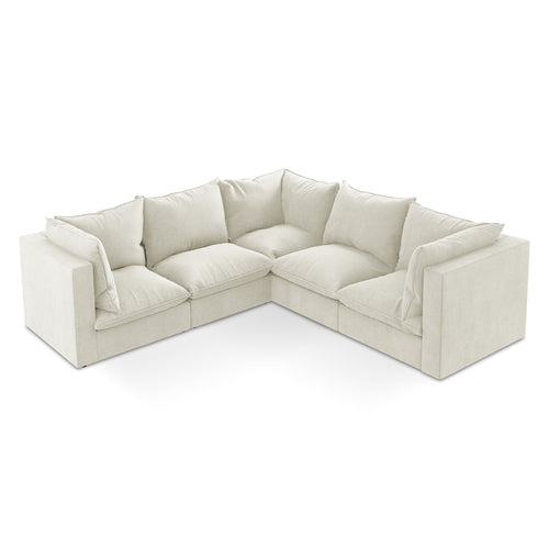 LaMiaSofa Modulaire hoekbank Ravenna - textuurstof - beige - 255x255x77