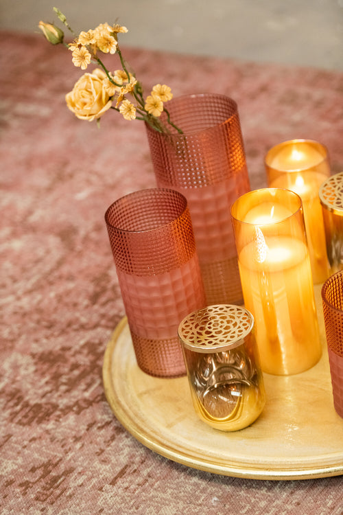 J-Line lamp blinkend - glas - goud -  large - LED lichtjes - vtwonen shop