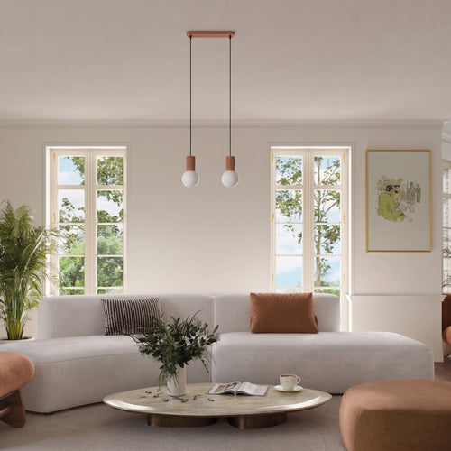 Sollux Lighting Hanglamp HALO 2L mokka - 33,5x6x120cm