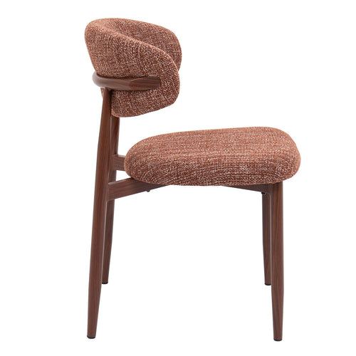 Giga Meubel Eetkamerstoel Alexia - Rood/Walnoot - 52x56x77cm - Set van 2