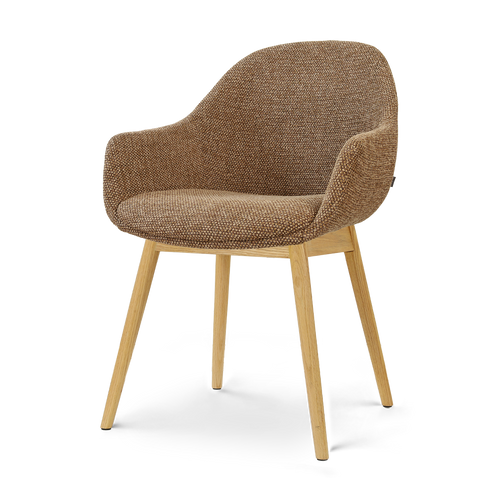Nolon Nio-Mae eetkamerstoel bruin blend - houten onderstel