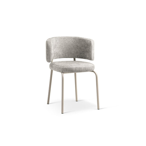 Set van 2 stoelen Dora chenille lichtgrijs - 57x58x75cm
