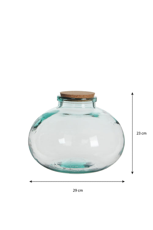 Mica Decorations Olly Vaas - H23 x Ø29 cm - Gerecycled Glas - Transparant
