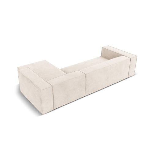 Cosmopolitan Design - Rechter hoekbank Turin 5-zits, structurele stof lichtbeige - 173x290x68cm