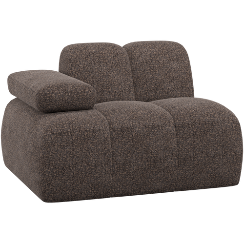 WOOOD 1-zits element bank arm links Mojo - Wollig - Bruin - 74x124x97 - vtwonen shop