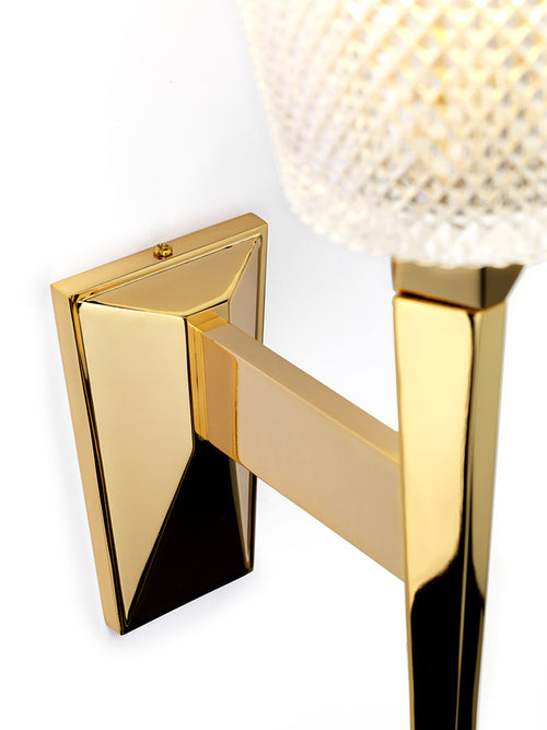 Elstead Verity - 1 lichte wandlamp gepolijst goud glas, G9