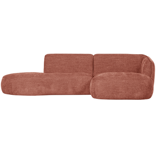 WOOOD chaise longue rechts Polly - Polyester - Roze - 71x258x105/150 - vtwonen shop