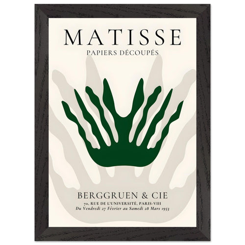 Artfulprints Poster met Lijst Matisse – Sea crown   - A4 21x29.7 cm - Grijs
