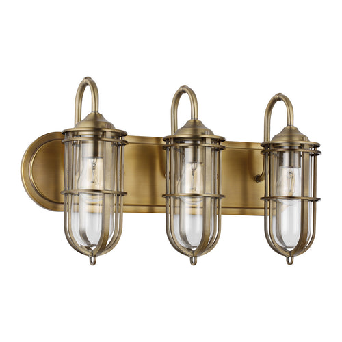 Urban Restoration Feiss 3-lichts wandlamp donker antiek messing IP44
