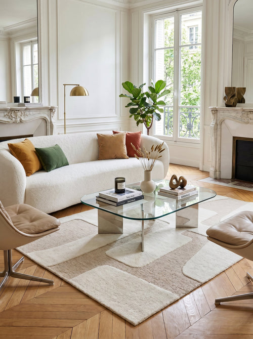 AFK Living vloerkleed Usonia - Handgeweven, zacht comfort voor elke dag en OEKO-TEX® Standard 100 gecertificeerd. - beige - 200x290 cm