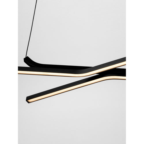Nova Luce AKRO Hanglamp voor aan het plafond, matzwart, Triac dimbare LED 41W 2253lm 2700-3000-4000K CCT
