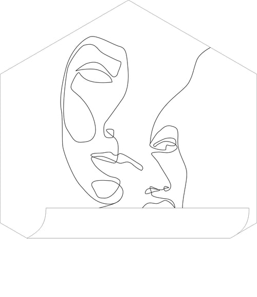 ESTAhome muursticker line art gezichten zwart wit - 70 x 81 cm - 159001 - vtwonen shop