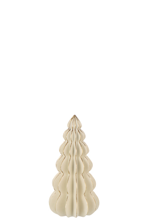 J-Line decoratie Boom Origami - polyresin - wit/goud - small