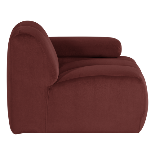 WOOOD 1-zits bank arm rechts Mojo - Velvet - Kastanjebruin - 74x124x97